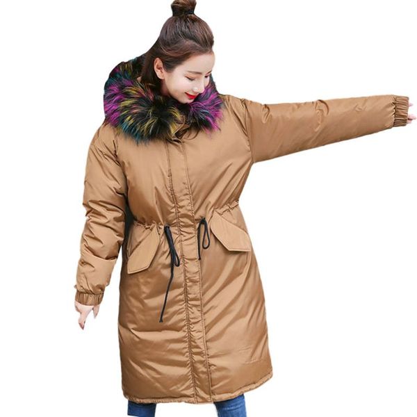 

jaycosin women's coat cotton women solid thicker winter slim warm lammy jacket hair collar coat overcoat woman casual, Black