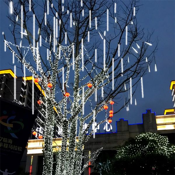 

водонепроницаемый 30 см 50 см 80 см 8/10 трубка метеоритный дождь дождь светодиодные огни строки открытый рождественская гирлянда для свадьб