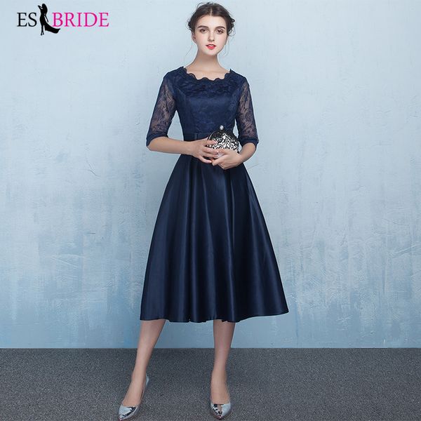 

blue simple plus size short evening dresses new tulle a-line vestidos de fiesta de noche elegant wedding guest gowns es1283, White;black