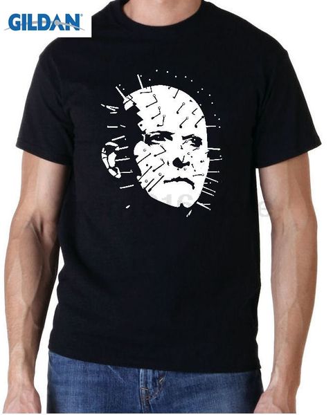 

pinhead hellraiser 1980s horror devil movie t shirt, White;black