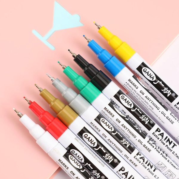 0 7mm Thin Waterproof Oil Paint Marking Pen Tire Rubber Metal Glass Diy Supplies Automobile Carros Interior Boutique New Hot Car Detailing Equipment