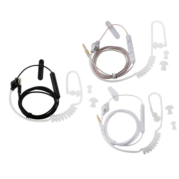 

3 pack 3.5mm mic earphone air tube wired stereo headset with replacement eartips