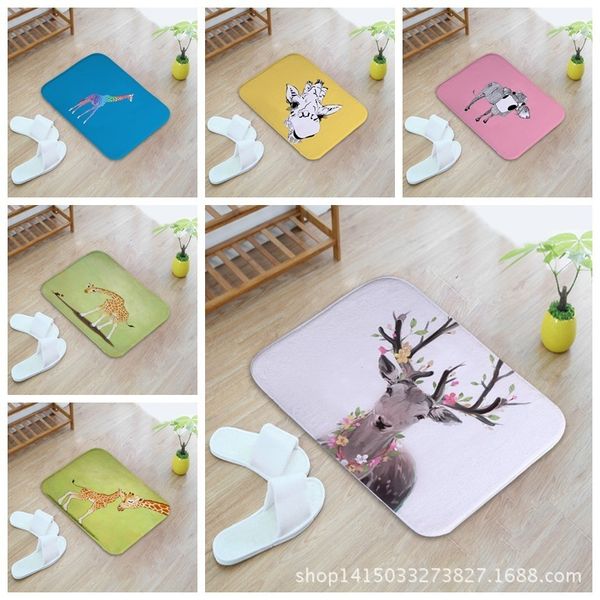 

lovely watercolor deer pattern home furnishing bedroom in front of the door non-slip land pad carpet mixed batch