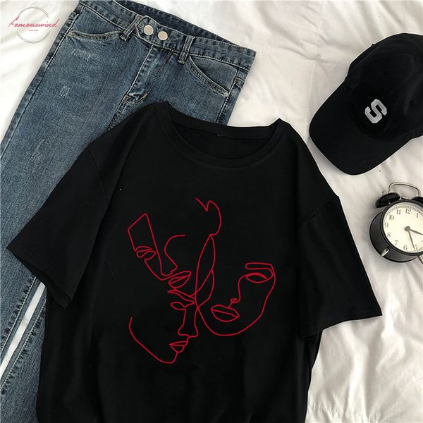 

аннотация женский корея ulzzang лето harajuku с коротким рукавом мода топы new fun vintage сыпучие большой размер s 2xl повседневный t shirt, White