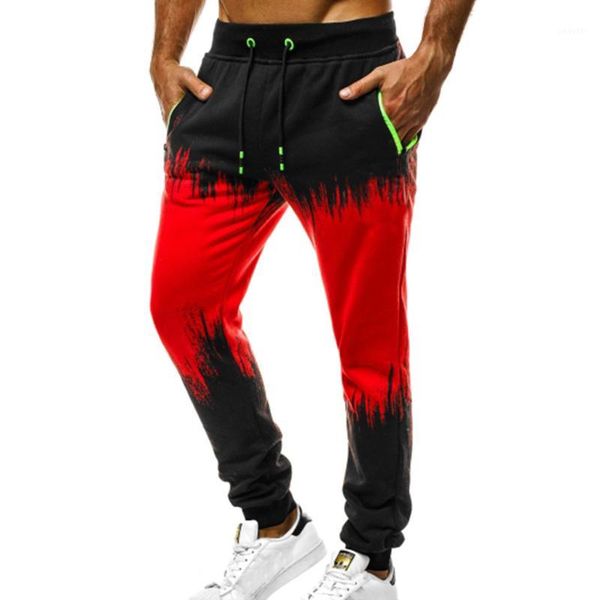 

summer fashion men pants streetwear casual fitness clothing gym sport jogging loose sweatpants drawstring pants1, Black