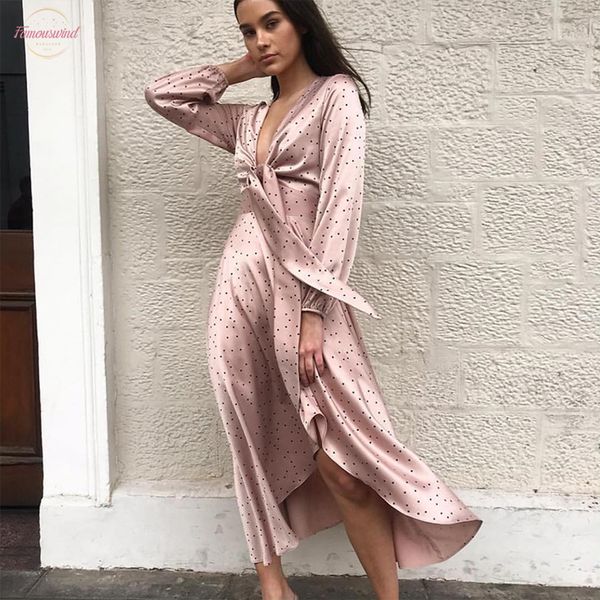 

women 2020 autumn long sleeve winter dress pink polka dot bow satin long dress elegant lantern long sleeve maxi party dress, Black;gray