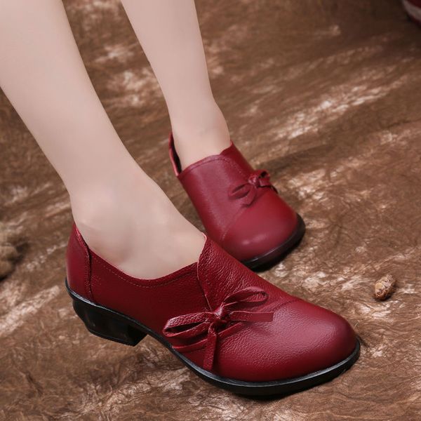 

spring autumn fashion loafers 100% genuine leather single shoes soft casual flat shoes women flats mother 35-40 c-15, Black