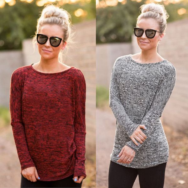 

casual loose women autumn tees cotton solid clothes wear round neck women long sleeve pullover outwear, White