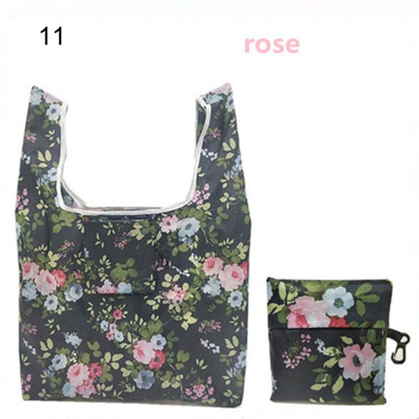 

new fashion foldable printed green shopping bag handbags convenient large-capacity portable storage bags