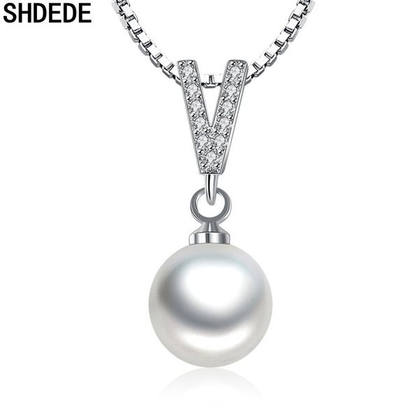 

shdede women elegant imitation pearl pendant necklaces gift for mother fashion jewelry korea trendy accessories +whj136, Silver
