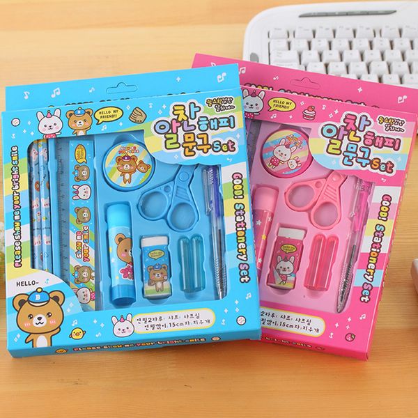 

new arrival 10 pcs/lot stationery suit toys for children kids drawing craft and painting primary school/healthy material case