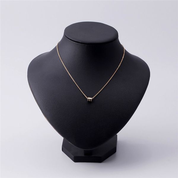 

women lady necklace chain cylinder pendant simple jewelry decoration gifts -mx8, Silver