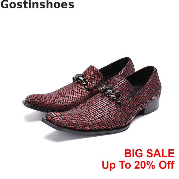 

brand square head slacker shoes leather cowhide embossed leisure shoes spring and autumn breathable low upper men oxfords, Black