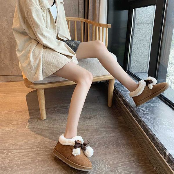 

2019 new winter flat warm plush women snow boots zapatos de mujer botas cute warm snow boots thicken cotton u11-23, Black