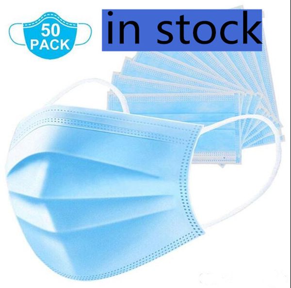 

non-woven disposable face mask 3 layers dust proof protection safety work masks men women test home cleaning face masks mq500