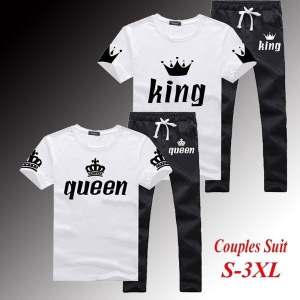 

2020 fashion men's sports suits summer short-sleeved t-shirt two-piece men and women casual sports suits new size s-3xl-2
