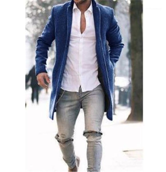 

luxury winter coats fashion lapel neck long sleeve mens blends designer casual outerwear with button mens, Black