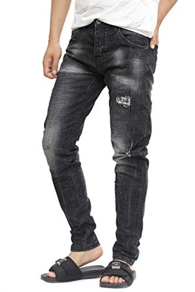 

fulonngco men's slim straight fit stretch jeans, Blue