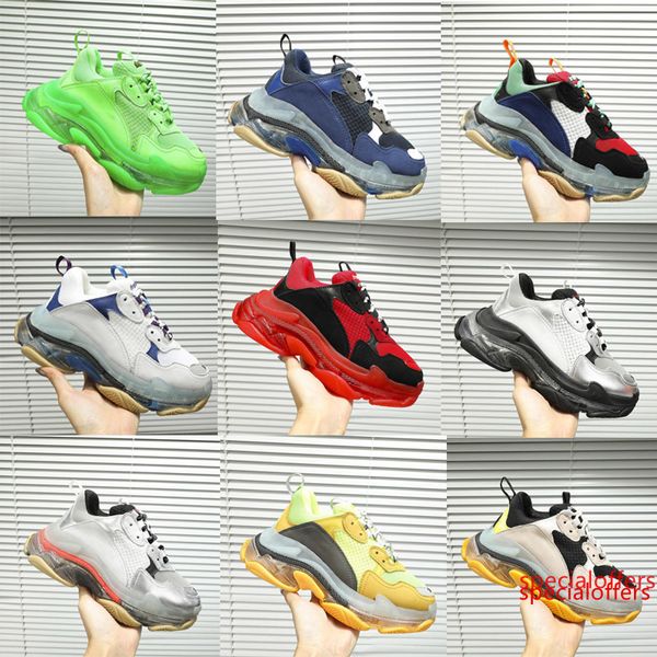 

men 19ss triple s trainers mens platform sneakers fashion genuine leather old shoes luxury designer sneaker women s casual shoes chaussures, Black