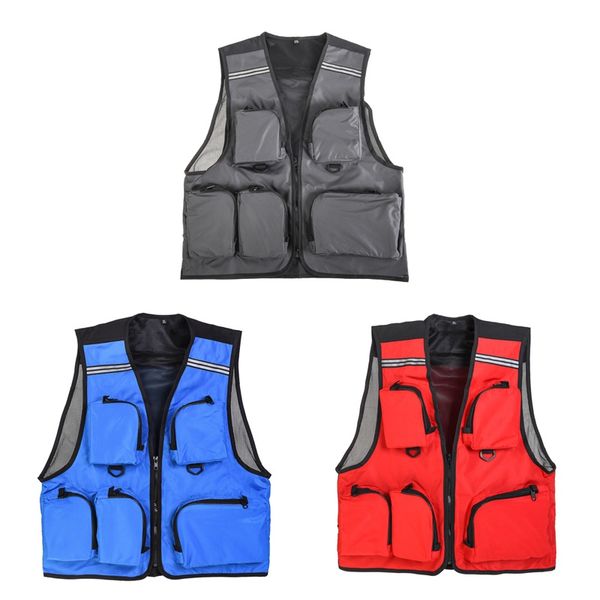 

outdoor sport pgraphy quick dry fishing vest mesh multi-pocket vests breathable hunt hike fisherman clothes