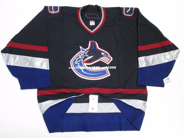 

custom vancouver canucks navy team issued 6100 hockey jersey stitch add any number any name mens hockey jersey xs-6xl, Black;red