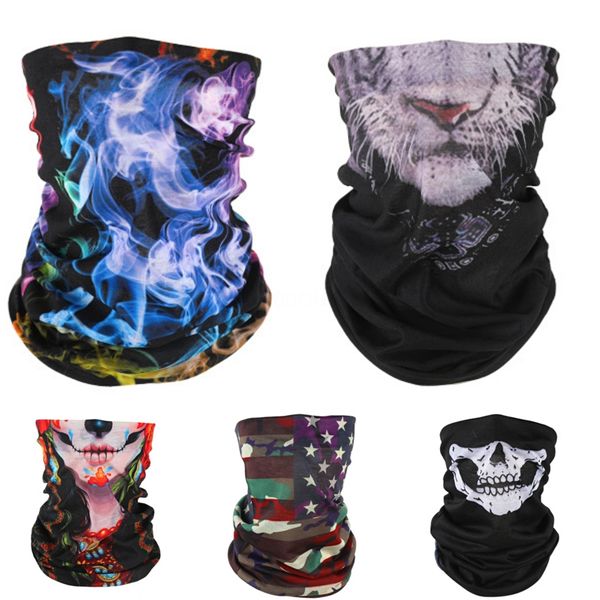 

1pc printing magic bandana face neck er skull scarf cycling headwear multifunctional skull scarf outdoor fishing sports acc #724#757, Blue;black