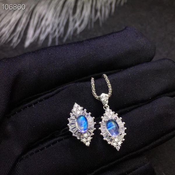 

recommended by the owner natural moonstone set, the latest product, blue moonstone ring necklace. 925 silver, Black