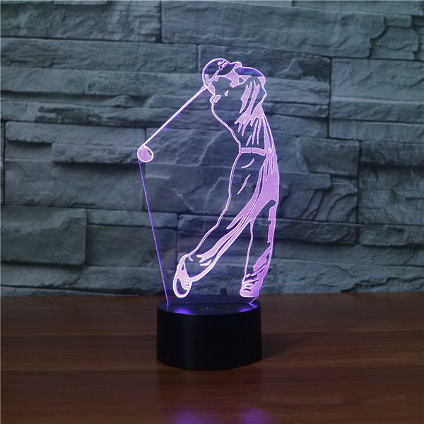 

play golf 3d lamp 7 color tee up led night lamps for kids touch led usb table lampara lampe baby sleeping nightlight room lamp