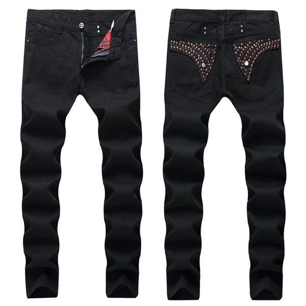 

2020 new mens straight slim fit biker jeans with zip men s clothing distrressed rb hole streetwear style luxury robin jeans, Blue