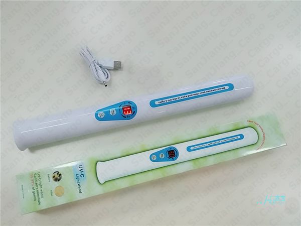 

new portable led uv-c sanitizer hand wand health care product germs bacteria killer sterilization equipment with uv light lamp bulb e5411