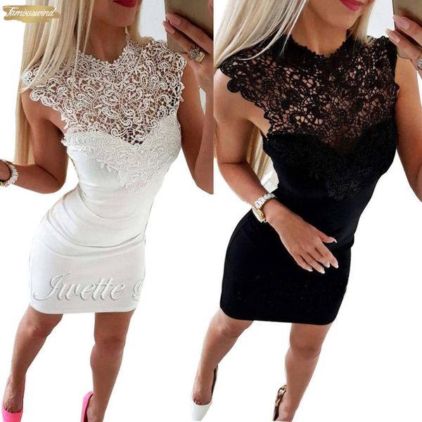 

brand dresses new women lace evening bandage bodycon slim dress clubwear party casual sleeveless sheath short dress s xxl, Black;gray