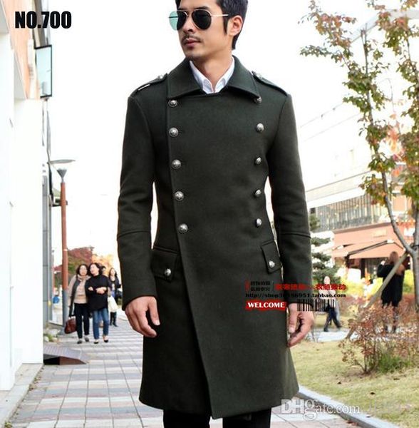

men's erman generals of world war ii vintage long coat wool coat slim double-breasted long coat jackets overcoat /s-3xl, Tan;black