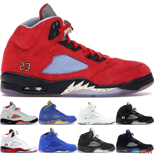 

new 5 5s v og black metallic gold white cement mens basketball shoes blue suede olympic metallic fire red sports sneakers us 7-13