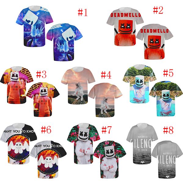 

spring short sleeve dj marshmello t shirt cotton candy men women child quick drying be happy more color tc190327, Blue;gray