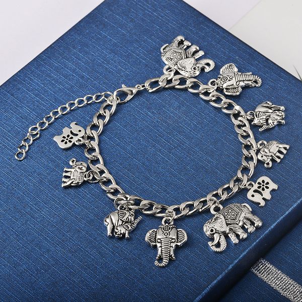 

elephant bracelets vintage silver color bracelet pulseira feminina jewelry gift bohemian statement bracelets bangles, Golden;silver