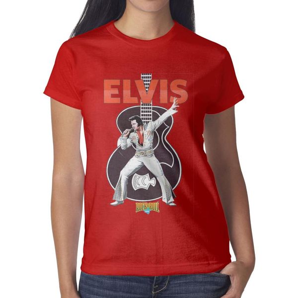 

elvis presley experience musical red womens t shirt,shirts,t shirts,tee shirts printing cool t designer friends classic t shirt, White
