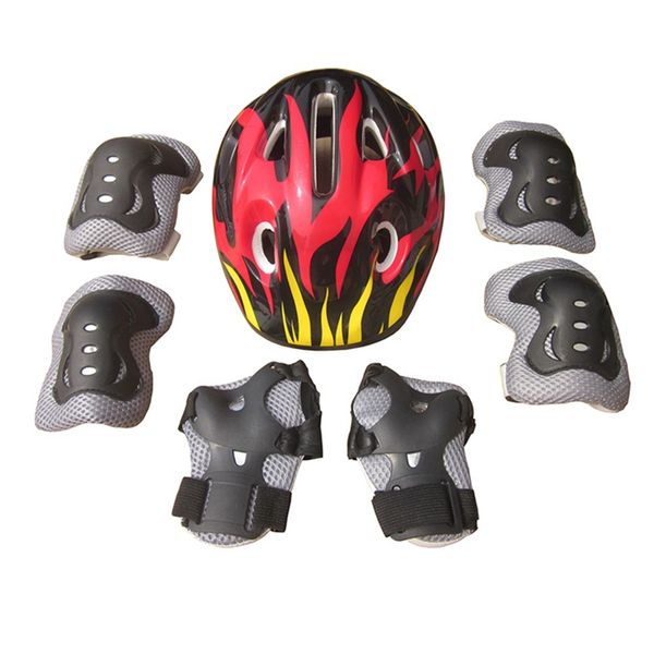 

7pcs ice skating protective gear bicycle kid helmet child sports safety scooter cycling set