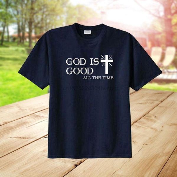 

god is good all the time christian men's t-shirt women tshirt, White;black