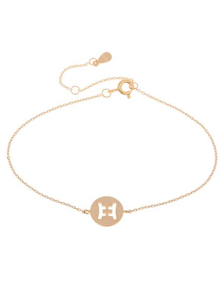 

12 constellations style birthday gift women's 925 sterling silver bracelet hollow out chic stylish gemini design jewelraccessory, Black