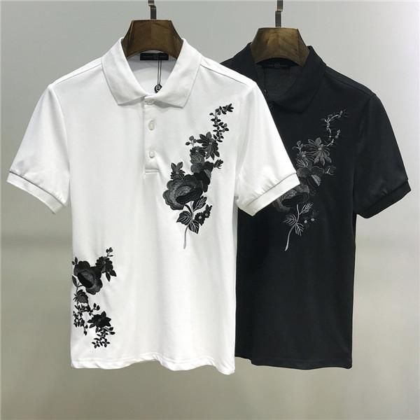 

2019 new summer cotton tshirt floral snake print fashion short sleeve t shirt men brand t-shirt men luxury homme b3, White;black