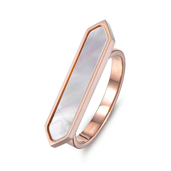 

unique big long cocktail rings for women arrow design stainless steel white shell wedding ring jewelry anillos r17031, Golden;silver