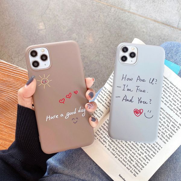 

for iphone 11 pro xs max xr cute joy english phone case 7 8 x plus tpu matte feels soft cell phone cases