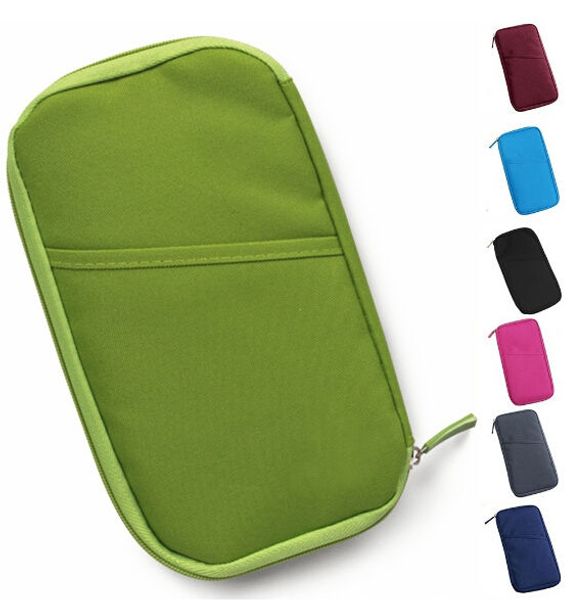 

travel wallet passport holder document organiser bag ticket case, Brown;gray