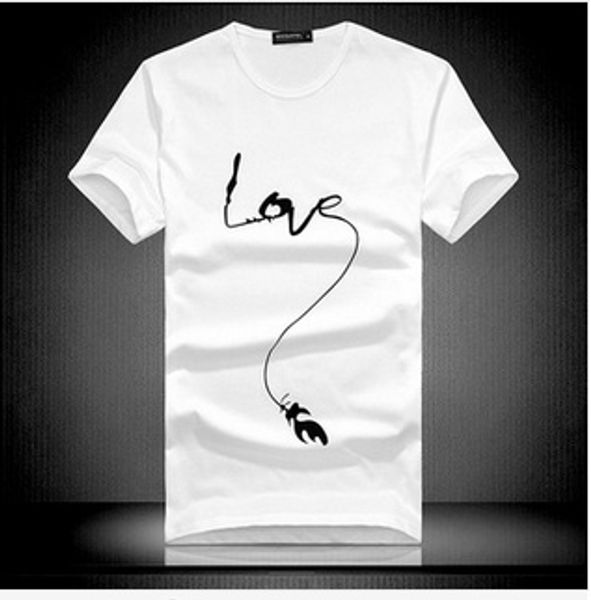 

new 100% cotton t shirt camisetas masculinas men t shirt simple deformation printing men's t-shirt, White;black