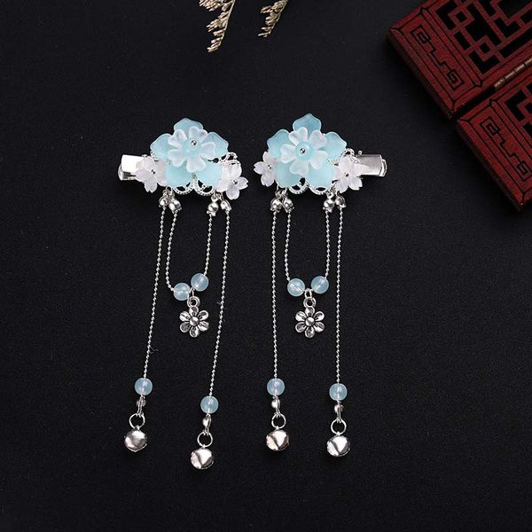 

китайский ретро fairy белл кристалл бисер цветок длинные кисточки hairclips шпильки девушки женщин wedding hairgrips украшения, Golden;white