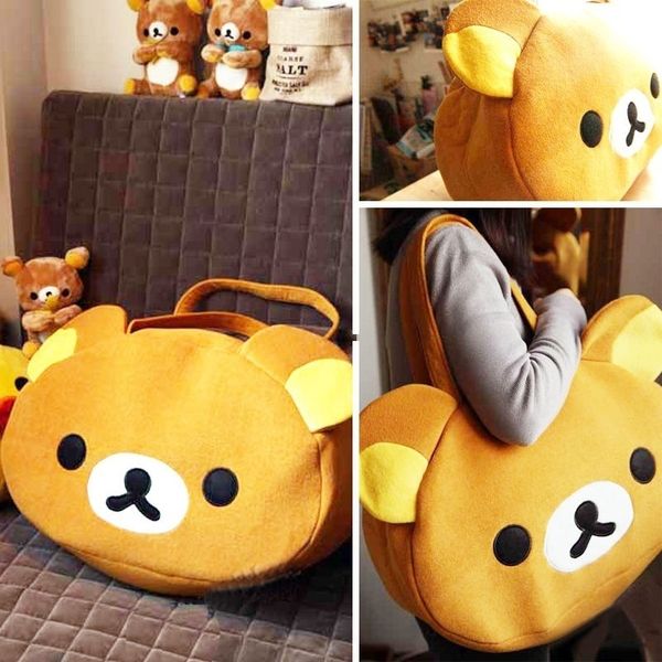 

Cute Bear Bag Handbag shoulder Bag plush Shoppers street storage bags organizer