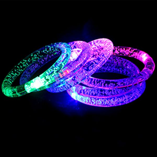 

lnrrabc 2018 new creative acrylic glowing led light up flash bracelet bangle wrist band arm band belt fashion jewelry, Black