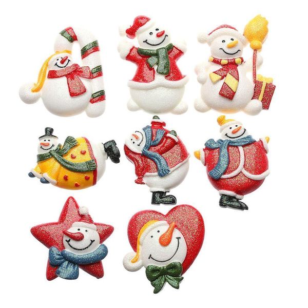 

christmas handmade snowman santa claus deer christmas cartoon shape magnetic sticker fridge magnet refrigerator decor wholesale