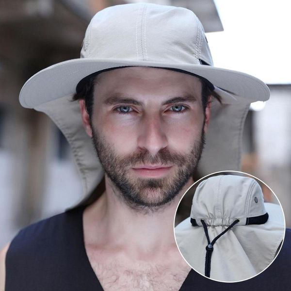 

adjustable waterproof big bucket hats with a wide brim new summer wind-proof sun hat uv protection fishing hat fisherman cap, Blue;gray