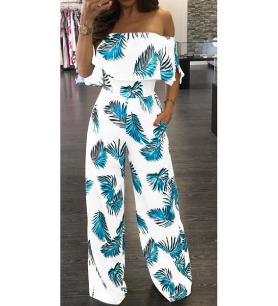 

us seller jumpsuits women clubwear short sleeve playsuit floral print rompers womens jumpsuit long trousers pants, Black;white